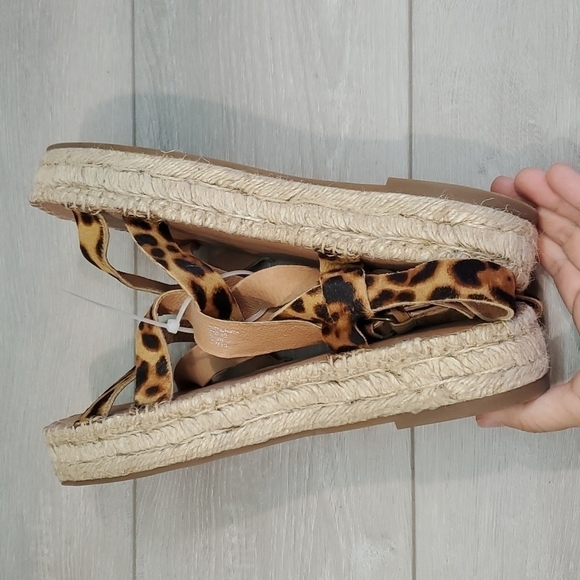 NEW Madewell The Malia Espadrille Leopard Calf Hair Sandals shoes sz 10M - Picture 12 of 16